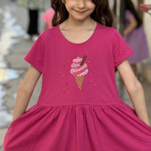 Load image into Gallery viewer, Fushia Ice Cream Hand Embroidered Dress