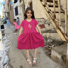Load image into Gallery viewer, Fushia Ice Cream Hand Embroidered Dress