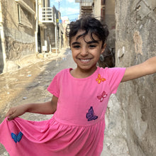 Load image into Gallery viewer, Pink Butterfly Hand Embroidered Dress
