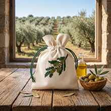 Load image into Gallery viewer, Handmade Olive Embroidered Pouch