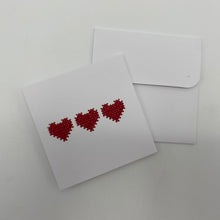 Load image into Gallery viewer, Three Red Hearts Card