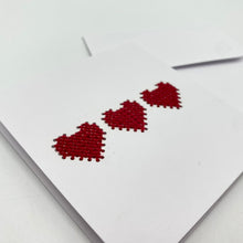 Load image into Gallery viewer, Three Red Hearts Card