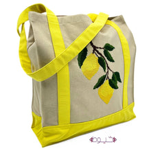 Load image into Gallery viewer, Lemon Wide Sides Tote
